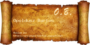 Opoldusz Bartos névjegykártya